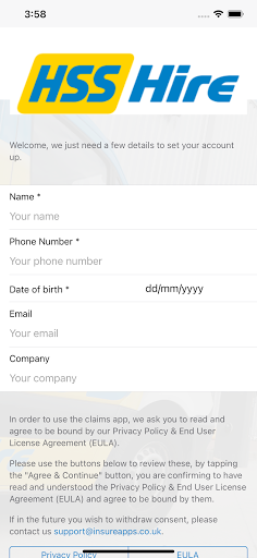 Android application HSS Hire Vehicle Incident Repo screenshort