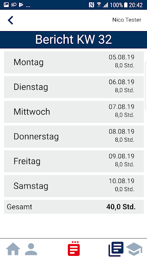 Berichtsheft App Metall Screen 2