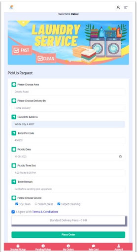 Android application Easy Drycleaners screenshort