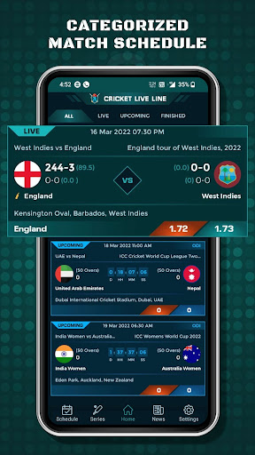 Android application Cricket Live Score - WC 2024 screenshort