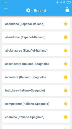 Screenshot of Italian-Spanish Dictionary