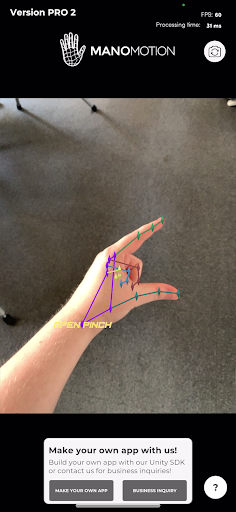 ManoMotion Tech PRO Screen 3