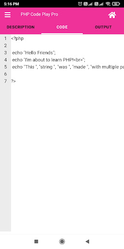 PHP Code Play Pro Screen 2