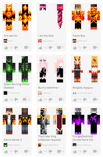 Fire Skins For Minecraft