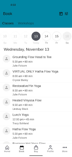 Screenshot of True North Yoga Paducah