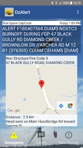 Android application OzAlert screenshort