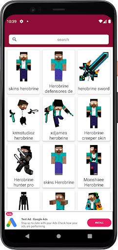 Android application Skin de Herobrine Minecraft screenshort