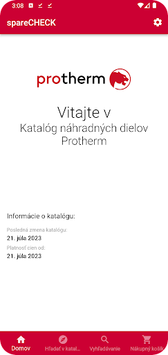 Android application Protherm spareCHECK screenshort
