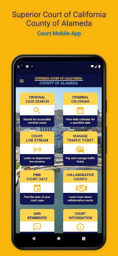 Android application Alameda Superior Court screenshort