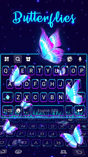 Neon Butterflies Theme Screen 2