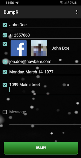 Android application BumpR screenshort