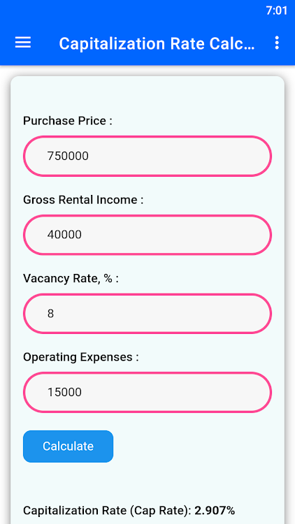 Capitalization Rate Calculator - 9 - (Android)