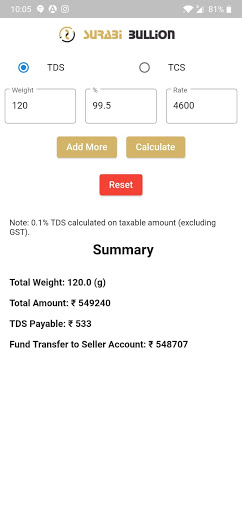 TDS Calculator Screen 2