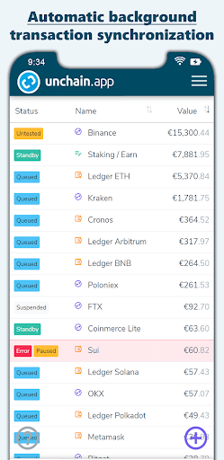 unchain.app - crypto portfolio Screen 3
