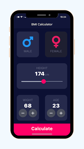 Android application BMI Calcutaor screenshort