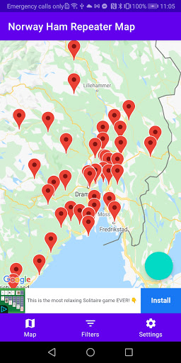 Norway Amateur Radio Repeaters Screen 3