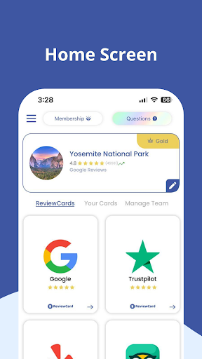 Android application ReviewCard screenshort