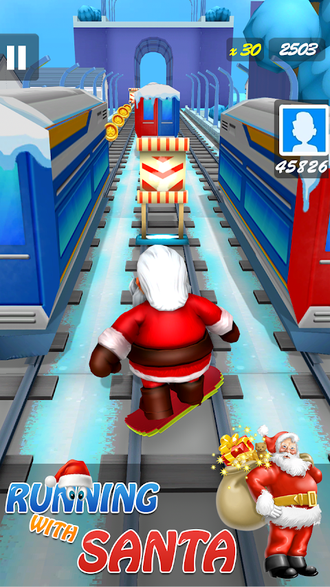 Subway Santa Surf Runner: Santa Run Game Adventureのおすすめ画像1