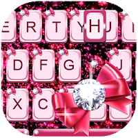 Diamond Butterfly Pink Keyboard Theme