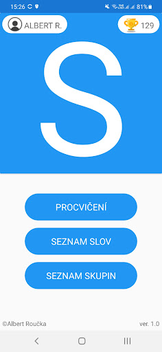 Android application Slovíčka screenshort