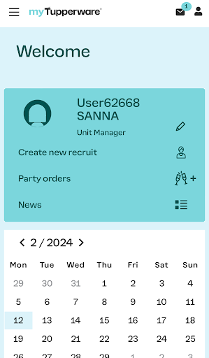 Android application myTupperware screenshort