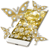 Butterflies Theme Gold Glitter Launcher icon