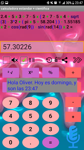 Android application CalVoice (calculadora por voz) screenshort