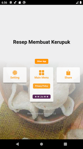 Android application Resep Membuat Aneka Kerupuk screenshort