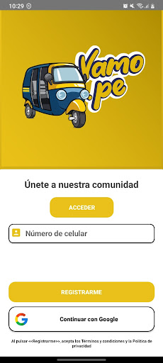 Android application Vamo.Pe screenshort