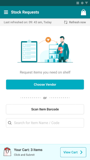 Android application Zia Stock Request screenshort