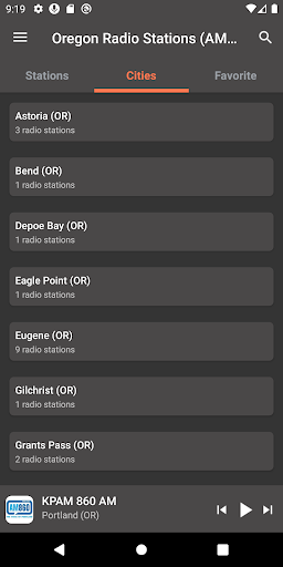 Oregon Radio Stations Screen 2