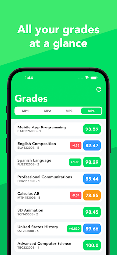 Android application GradeWay for HAC screenshort