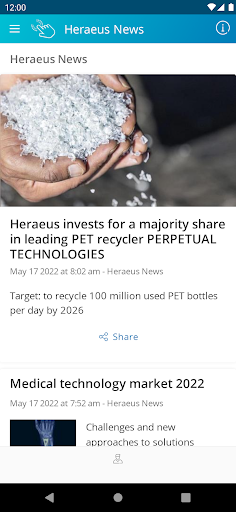 Android application Heraeus touch screenshort