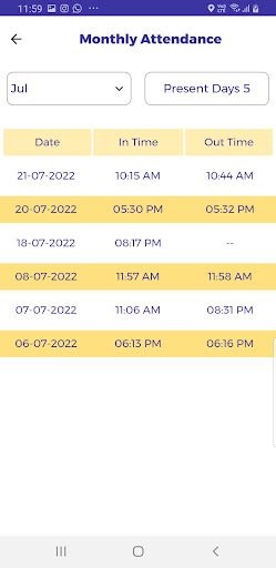 NMC Attendance Screen 3