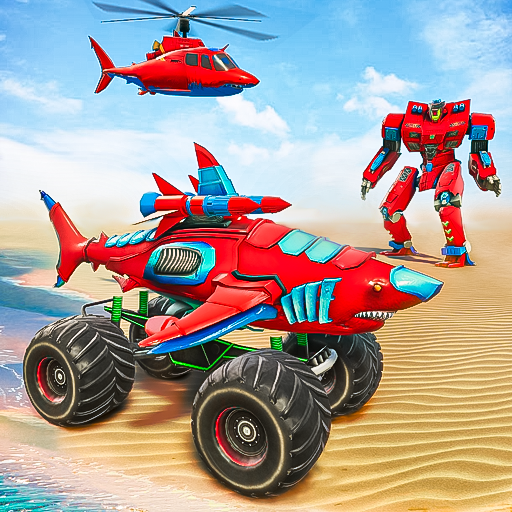 Monster Truck Robot Shark Game