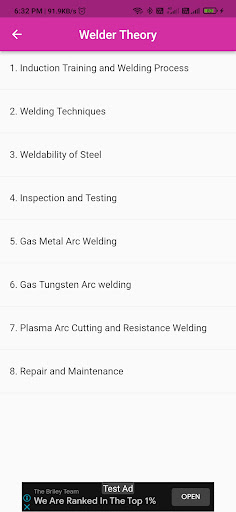 ITI Welder Question Bank App Screen 2