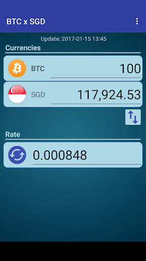 Android application Bitcoin x Singapore Dollar screenshort