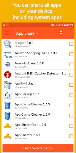 Android application App Sharer+ screenshort