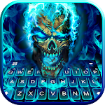 Cover Image of Baixar Tema de teclado de caveira de chama azul 1.0 APK