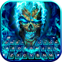 Тема для клавиатуры Blue Flame Skull