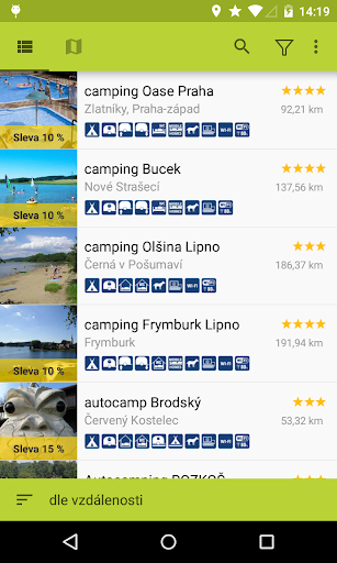 Android application Czech campsites screenshort