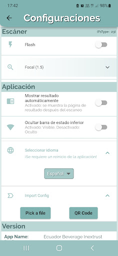 Android application Ecuador INEXTRUST Beverages screenshort