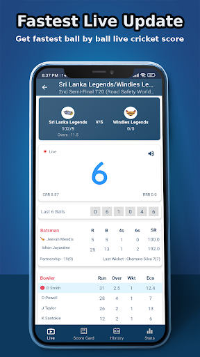 Android application CricLive - Live Cricket Score screenshort