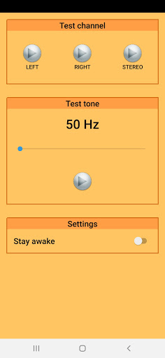 Android application Audio tester screenshort