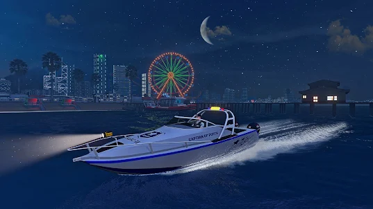 Police Boat Shooting Sim Games