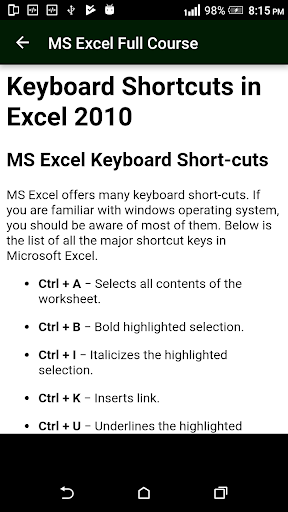 Learn MS Excel Basic and Advanc