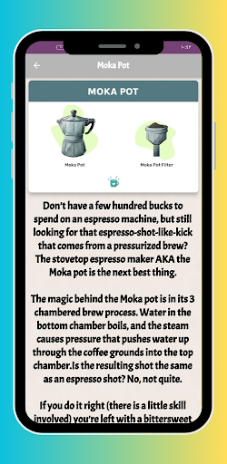 Coffee preparation methods Screen 3