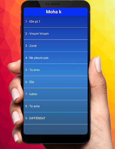 Android application Moha K’Chansons screenshort