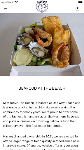 Seafood at the Beach Screen 2