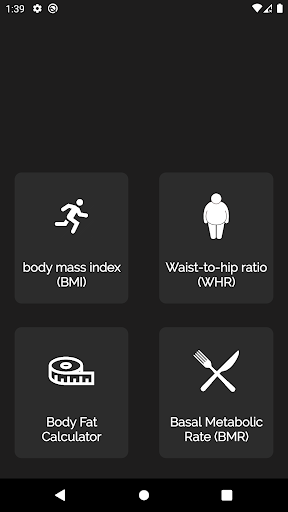 Android application BMI BMR & Body Fat Calculator screenshort